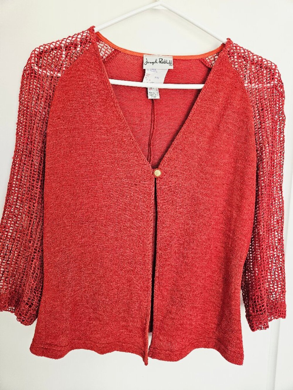 Joseph Ribkoff Women's Knit Open-Work Cardigan Size 8, small flaw in picture